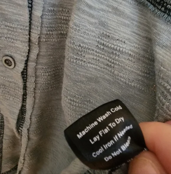 Pol Full Button Lightweight Shirt Size Large Beach Boho Green - Picture 7 of 14